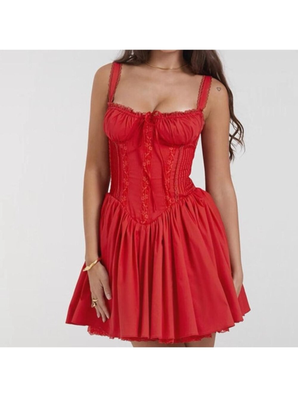 Pietra Cherry Corset Mini Dress by House of CB Size Medium